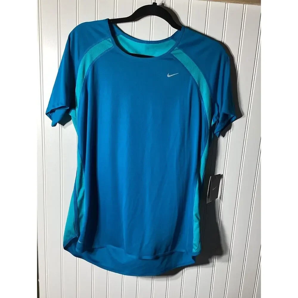 NWT Nike Dri-Fit Short Sleeve Athletic Shirt Blue Womens XL